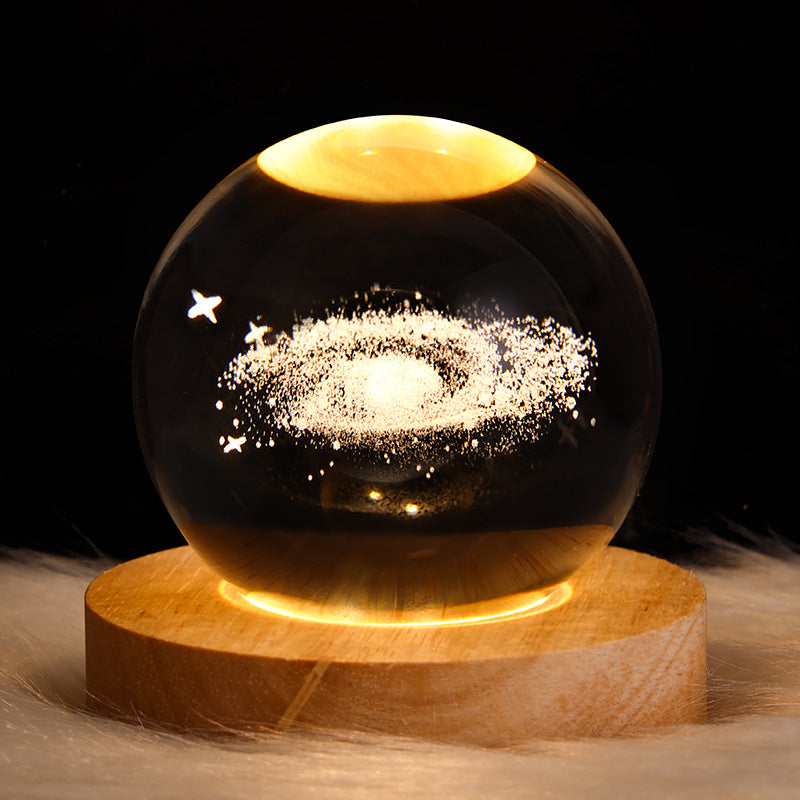 LED Crystal Ball Table Lamp  For Bedroom Decor